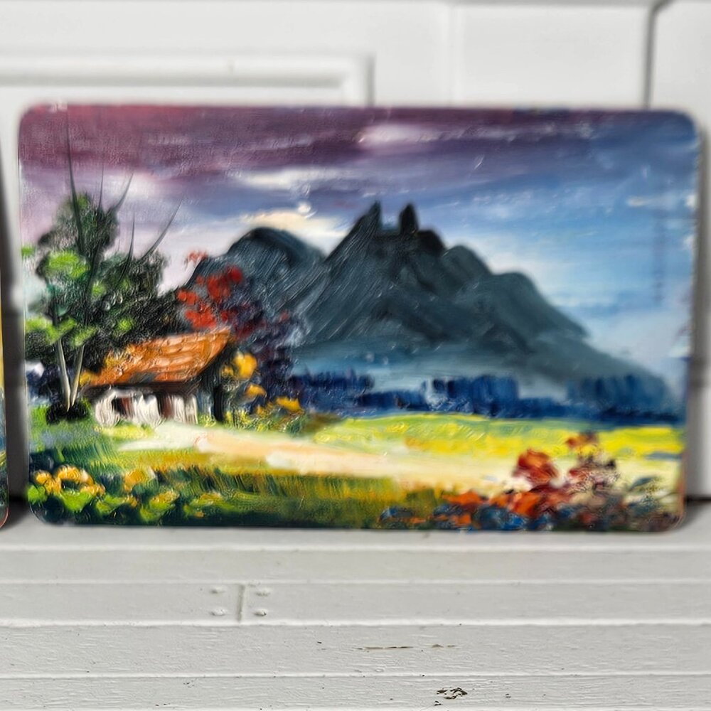 Pair of Vintage Dollhouse Oil paintings - Picture 2 of 6